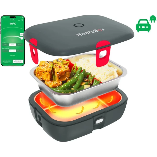 Faitron HeatsBox DRIVE chytrý ohřívací obědový box do auta šedý - Domácí spotřebiče - Obrázek JV2H000K01