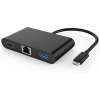 PremiumCord Převodník USB-C 3.1 na HDMI + Audio + USB 3.0 + RJ45 + PD charge - Dokovací stanice