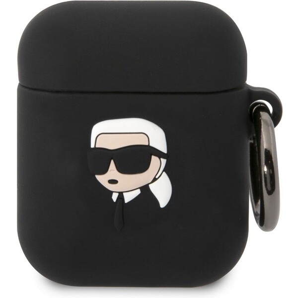 Karl Lagerfeld 3D Logo NFT Karl Head pouzdro Airpods 1/2 černé