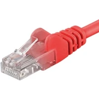 PremiumCord RJ45/RJ45 Cat5e UTP patch kabel 0,25m červený - Kabely a redukce