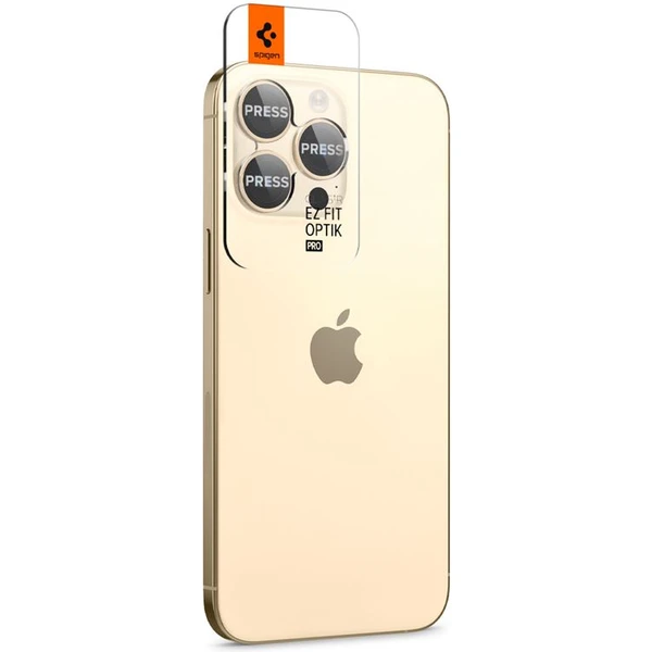 Spigen Glass EZ Fit Optik Pro 2 Pack tvrzené sklo na fotoaparát iPhone 14 Pro/iPhone 14 Pro Max zlat - Ochranné folie a skla - Obrázek JZ09000601