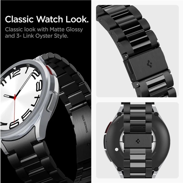 Spigen Modern Fit 316L Band řemínek Samsung Galaxy Watch6 Classic 47mm černý - Řemínky - Obrázek JZV3000N01