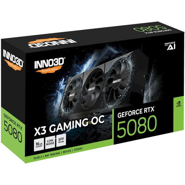 INNO3D NVIDIA GeForce RTX 5080 X3 GAMING OC 16GB GDDR7 - Grafické karty - Obrázek K0DG000L01