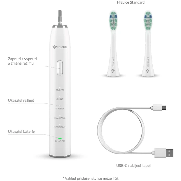 TrueLife SonicBrush Clean30 sonický zubní kartáček bílý - Zubní kartáčky - Obrázek K0H0000P01