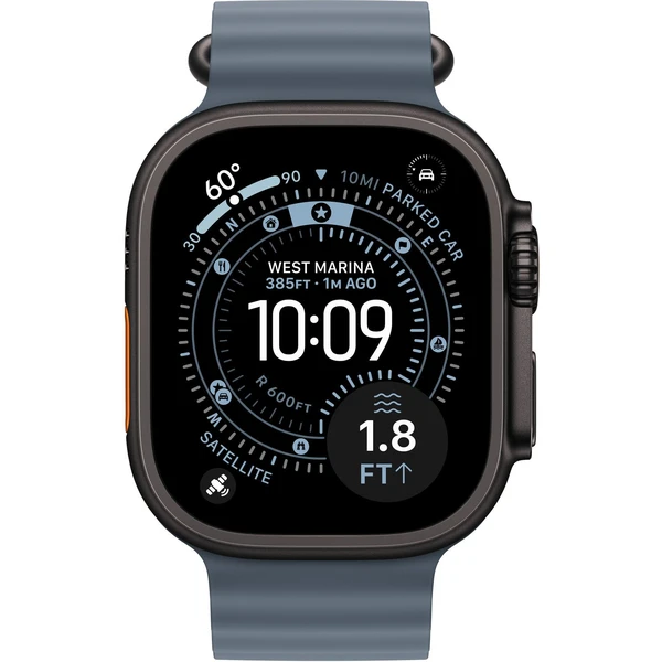 Apple Watch 49/46/45/44mm ocelově modrý Oceánský řemínek černý titan - Řemínky - Obrázek K11I000K01