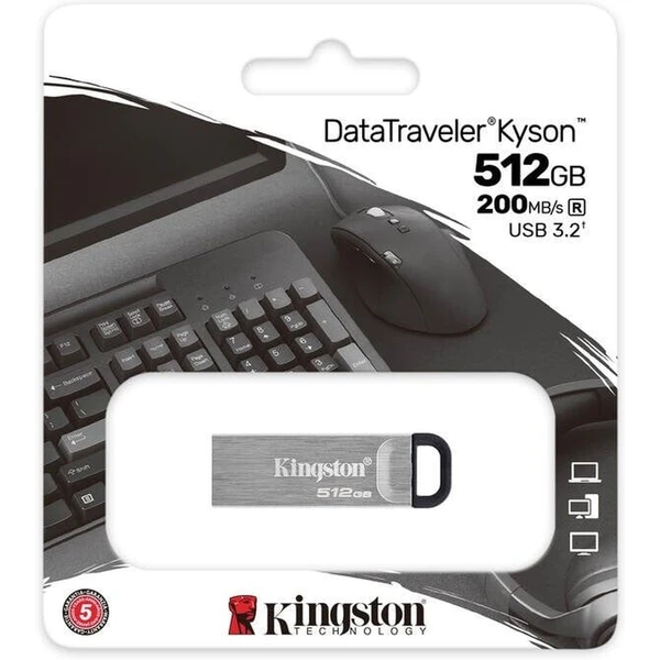Kingston 512GB USB3.2 Gen 1 DataTraveler Kyson - Flashdisky - Obrázek K1C1000O01
