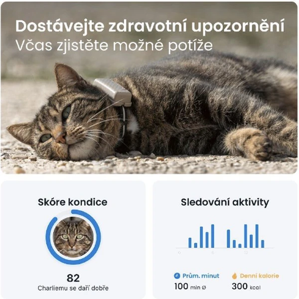Tractive GPS CAT Mini tracker polohy a aktivity pro kočky hnědý - GPS moduly - Obrázek K1L5000J01