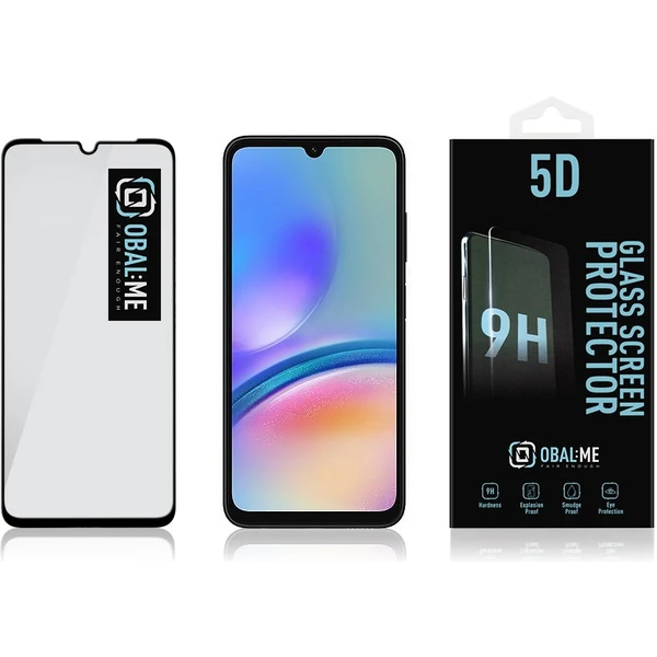 Obal:Me 5D Tvrzené sklo Samsung Galaxy A05s černé - Ochranné folie a skla - Obrázek K1U0000K01