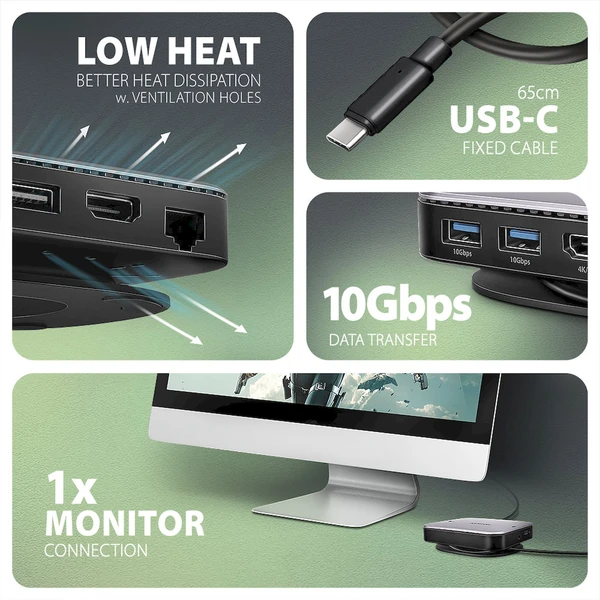 AXAGON HMC-UFO 9v1 USB-C hub - Dokovací stanice - Obrázek K25D000N01