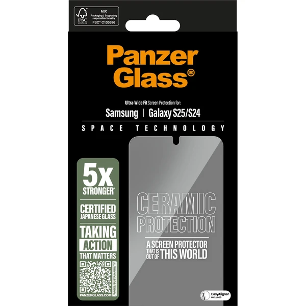 PanzerGlass® Ceramic sklo Samsung Galaxy S25/S24 s instalačním rámečkem - Ochranné folie a skla - Obrázek K2OB000P01