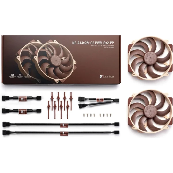 Noctua NF-A14x25r G2 PWM Sx2-PP ventilátor 2x140mm - Ventilátory pro PC - Obrázek K2TD000L01