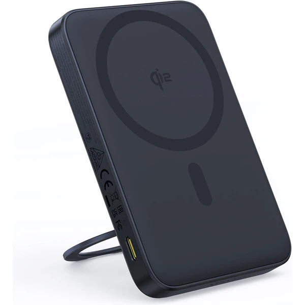 Baseus PicoGo Qi2 s otočným stojanem a bezdrátovým nabíjením powerbanka 5000mAh 20W USB-C černá - Powerbanky - Obrázek K3AE000N01