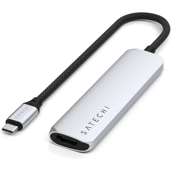 Satechi 4v1 USB-C Slim víceportový adaptér 4K stříbrný - USB huby - Obrázek K3UB000P01