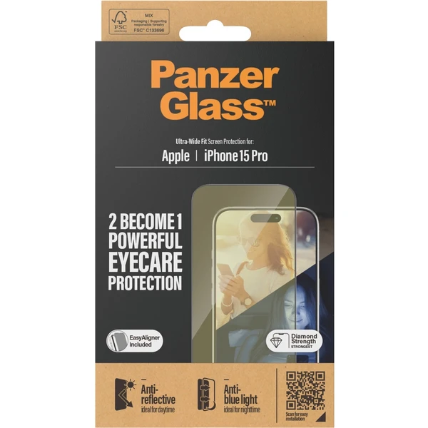 PanzerGlass EyeCare ochranné sklo Apple iPhone 15 Pro - Ochranné folie a skla - Obrázek K4TS100501