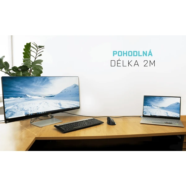 i-tec USB-C/DisplayPort kabel 4K 2m černý - Kabely a redukce - Obrázek K4VV000501