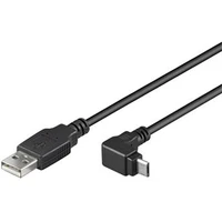 PremiumCord USB-A/MicoUSB-B napájecí kabel se zahnutým konektorem 1,8m černý - Kabely a redukce