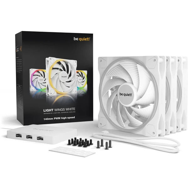Be quiet! Light Wings White 140 mm high speed ventilátor 3ks - Ventilátory pro PC - Obrázek K5MA000601