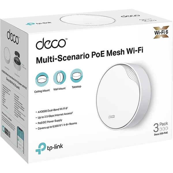 TP-Link Deco X50-PoE WiFi 6 meshový systém (3ks) - Mesh systémy - Obrázek K5X3000P01