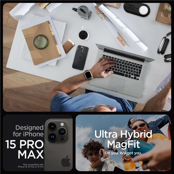 Spigen Ultra Hybrid MagFit kryt iPhone 15 Pro Max černý - Pouzdra - Obrázek K6T8000601