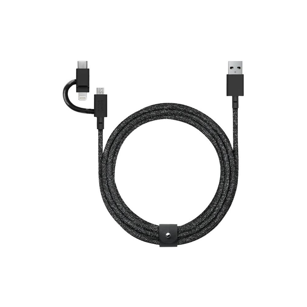 Native Union Belt Universal Cable (USB-C – Lighting/USB-C) 1,8m tmavě šedá