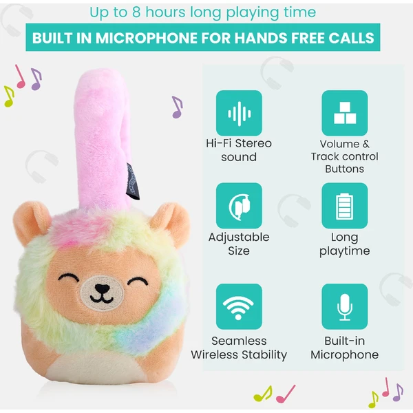 Lazerbuilt bezdrátová sluchátka Squishmallows - Leonard (plyšová) - Sluchátka - Obrázek K8BG000K01