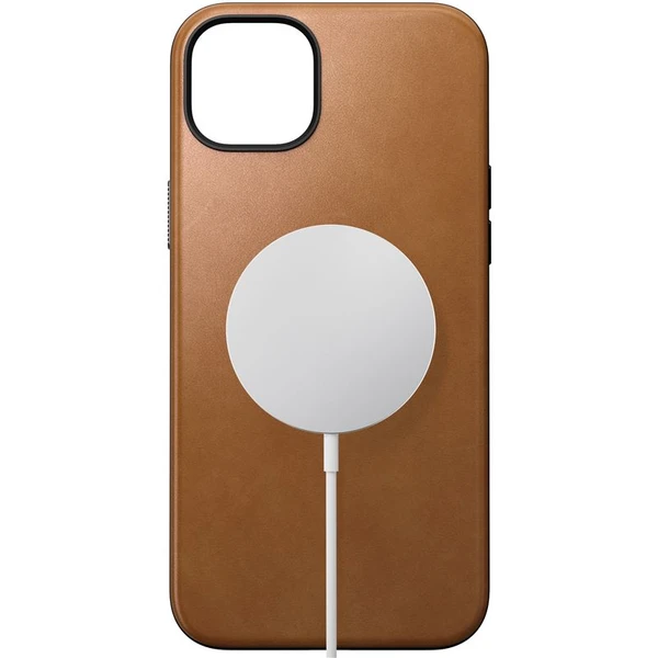 Nomad Modern Leather MagSafe kryt iPhone 15 Plus english tan - Pouzdra - Obrázek K8CS100501
