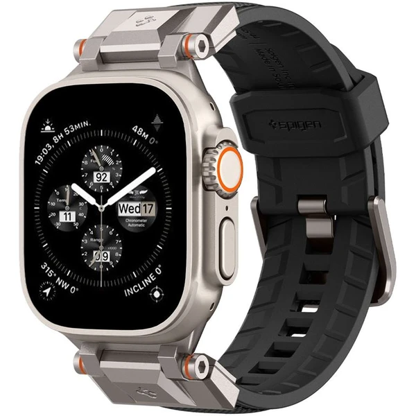 Spigen DuraPro Armor řemínek Apple Watch Ultra 49/46/45/44/42mm stříbrný/černý - Řemínky - Obrázek K8N5000701