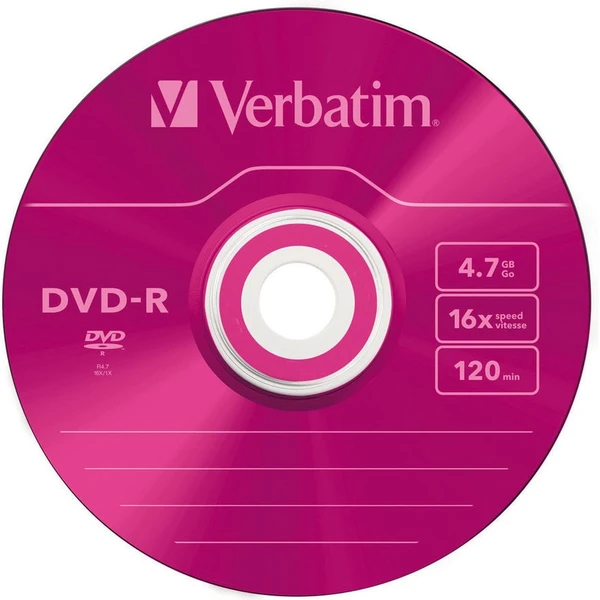 VERBATIM DVD-R(5 ks)Slim/Colour/16x/4.7GB - Optické disky - Obrázek K9P2000P01
