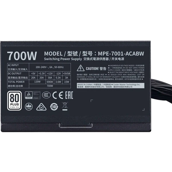 Cooler Master MWE 700 White V2 700W - Zdroje - Obrázek K9UJ300401