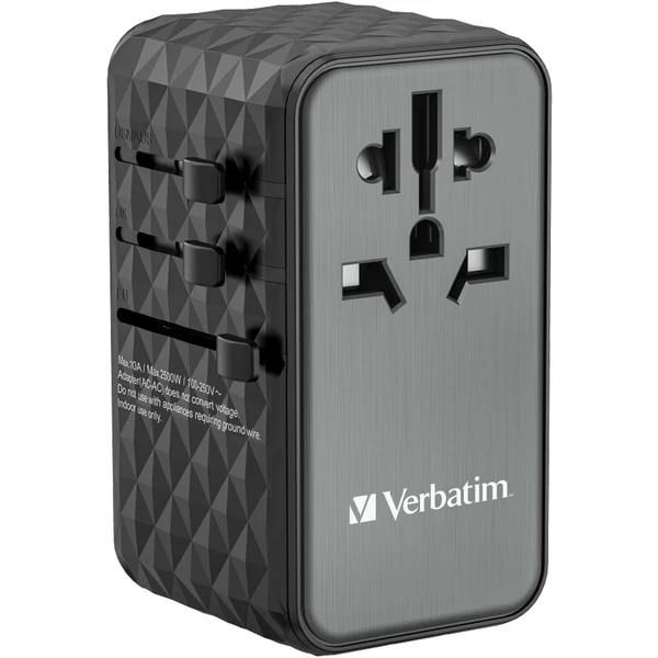 VERBATIM Univerzální cestovní adaptér UTA-06 GaN III, 100W - Zásuvky - Obrázek KA53000O01