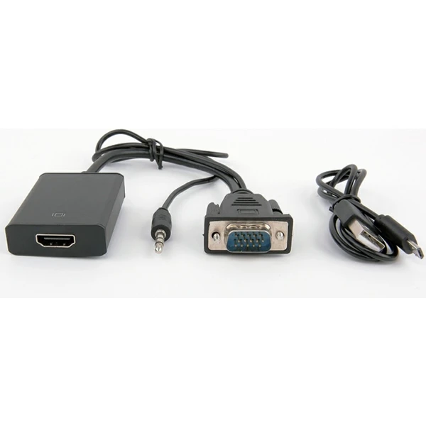 PremiumCord VGA + 3,5mm -> HDMI redukce 0,2m černá - Kabely a redukce - Obrázek KA6S600301