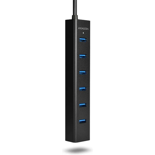 AXAGON HUESA7BP 7x USB3.0 ALU CHARGING hub vč. AC adapteru - USB huby - Obrázek KA7HF00101