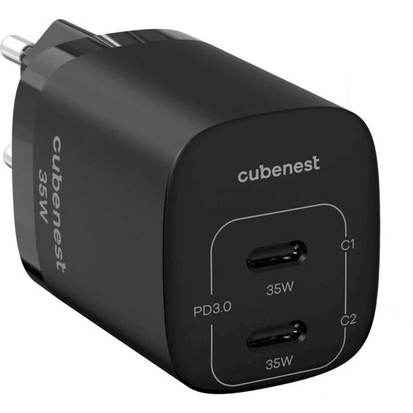 CubeNest S2D1 síťová nabíječka 35W černá - Nabíječky - Obrázek KAB3000J01