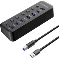 PremiumCord 7v1 USB-A Hub černý - USB huby