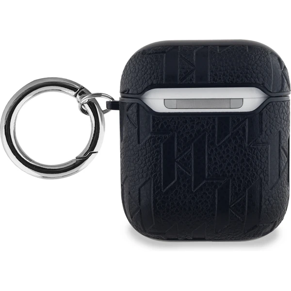 Karl Lagerfeld PU Embossed Karl Head pouzdro pro AirPods 1/2 černé - Pouzdra - Obrázek KBN5000J01