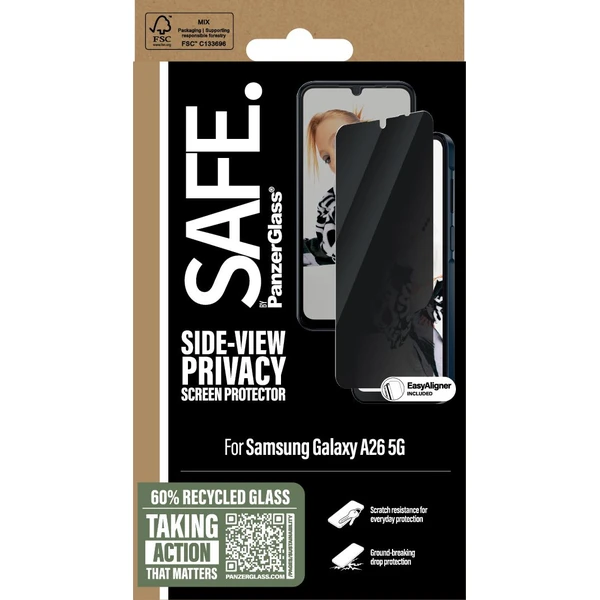 PanzerGlass® SAFE Privacy sklo  Samsung Galaxy A26 5G - Ochranné folie a skla - Obrázek KBUC000K01