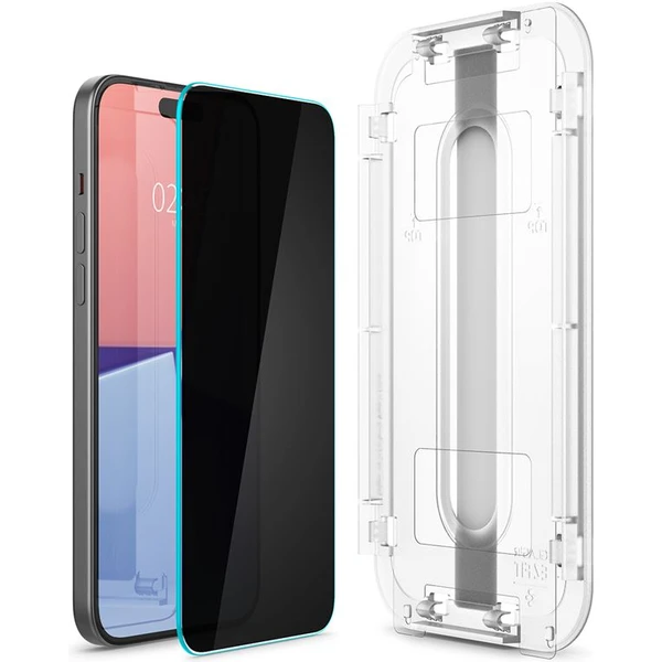 Spigen Glass tR EZ Fit Privacy 2 Pack tvrzené sklo iPhone 16 Plus/15 Plus čiré - Ochranné folie a skla - Obrázek KBX8000601