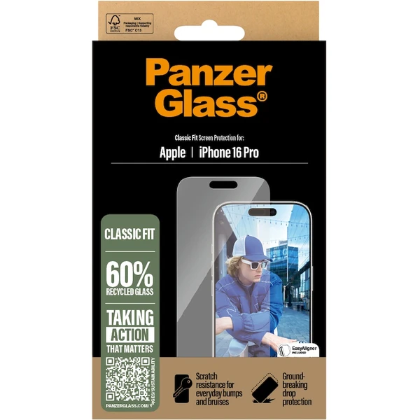 PanzerGlass® Classic Fit sklo Apple iPhone 16 Pro - Ochranné folie a skla - Obrázek KC08000P01