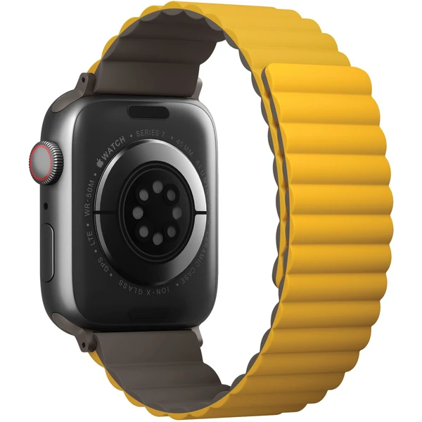 UNIQ Revix oboustranný řemínek pro Apple Watch 49/46/45/44/42mm Mustard (Hořčicový/Khaki) - Řemínky - Obrázek KD3WF00101