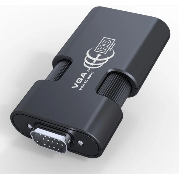 PremiumCord VGA + 3,5mm -> HDMI elektronická redukce černá - Kabely a redukce - Obrázek KDSU000501