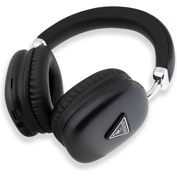 Guess PU Leather 4G Triangle Logo Bluetooth Stereo Headphone černé - Sluchátka - Obrázek KER2000N01