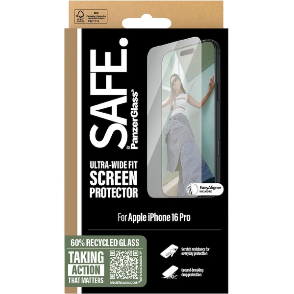 PanzerGlass® SAFE Ultra-Wide Fit sklo Apple iPhone 16 Pro - Ochranné folie a skla - Obrázek KF08000P01