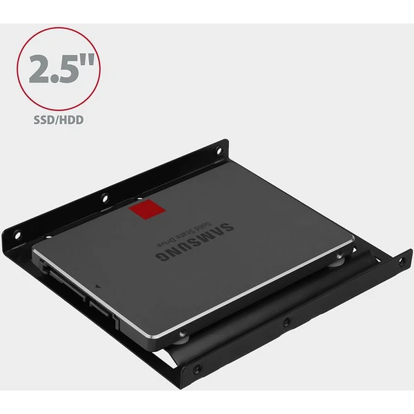 AXAGON RHD125B kovový rámeček pro 1x 2.5' HDD/SSD do 3.5' pozice černý - Rámečky na disky - Obrázek KF7HF00101