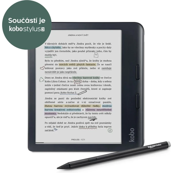 Kobo Libra Colour čtečka & stylus bundle černá - Čtečky elektronických knih - Obrázek KFJG000K01