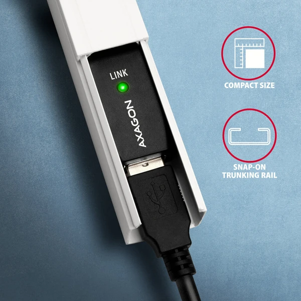 AXAGON ADR-215B USB2.0, A-M->B-M, aktivní prodlužka/repeater kabel 15m - Kabely a redukce - Obrázek KFS6000701