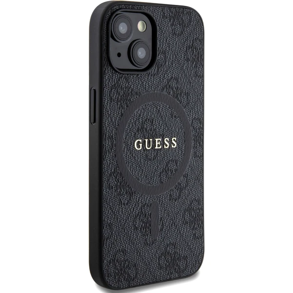 Guess PU Leather 4G Colored Ring MagSafe kryt iPhone 15 černý - Pouzdra - Obrázek KG72000N01
