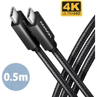 AXAGON SPEED+ USB-C/USB-C napájecí kabel 4K 100W 0,5m černý - Kabely a redukce