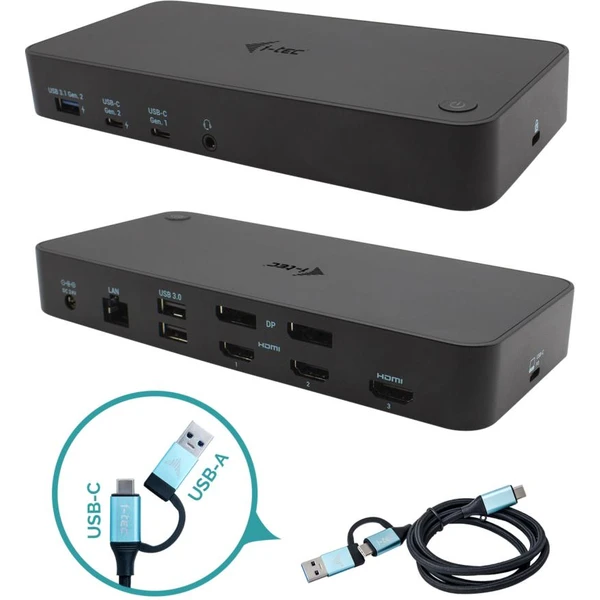 i-tec USB-C Thunderbolt3 Docking Station 3x 4K + Power Adapte - Dokovací stanice - Obrázek KGIPF00101
