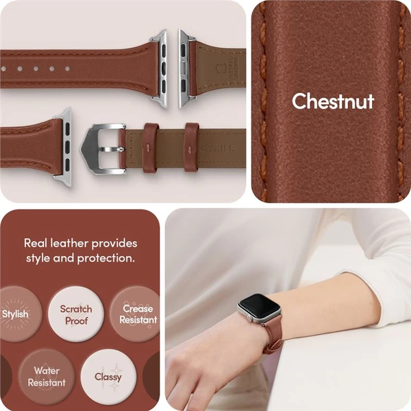 Spigen Kajuk Watch Band řemínek Apple Watch 41/40/38mm hnědý - Řemínky - Obrázek KHC5000L01