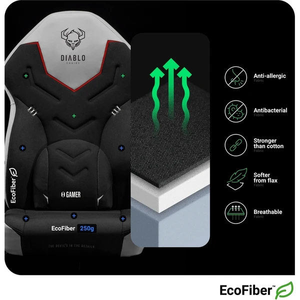 Diablo X-Gamer 2.0 Normal Size herní židle  černo-bílá  - Židle - Obrázek KI2G000K01
